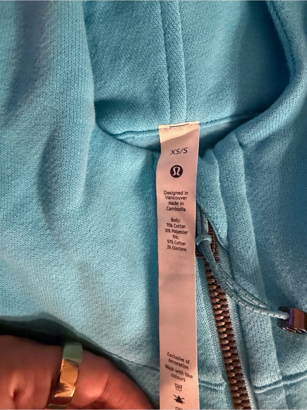 NWT Lululemon 1/2 Zip Scuba Oversized Hoodie - Electric Turquoise - XS/S - Rare!